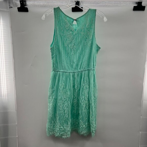 Xhilaration Women's Lace Sleeveless A-Line Dress Green Size Medium Above Knee - Picture 6 of 9